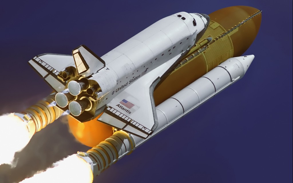 Kosmose skriejanti raketa "spinduliuoja" dujų molekules. Dėl judesio kiekio tvermės pati raketa skrieja į priešingą pusę.